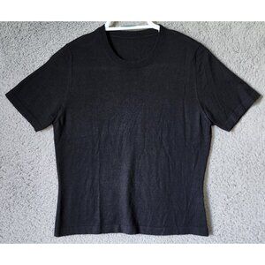 Marlowe Italy Women's Sz S Short Sleeve Crew Neck Sweater Cashmere/Silk Black